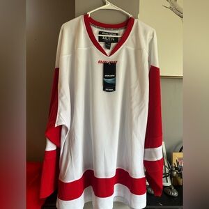 Bauer Men's Red and White Jersey